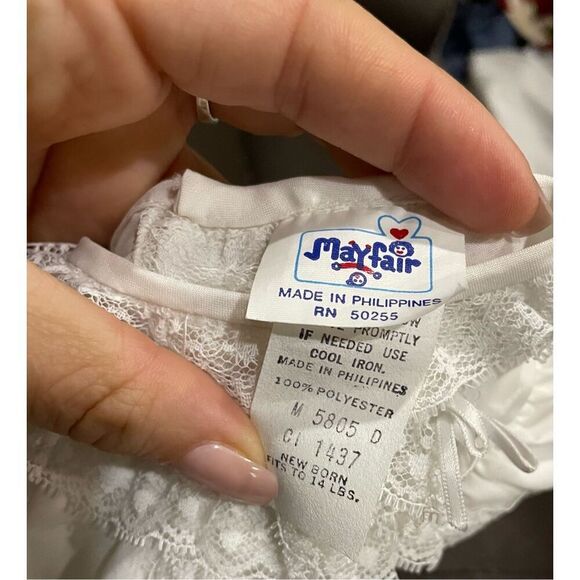 Mayfair Vintage White Baby Baptism Dress Newborn New - Picture 4 of 5